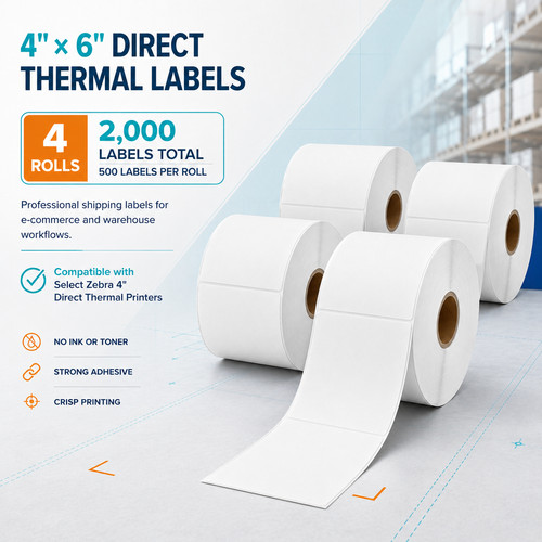 4rolls direct thermal - 4"x6",